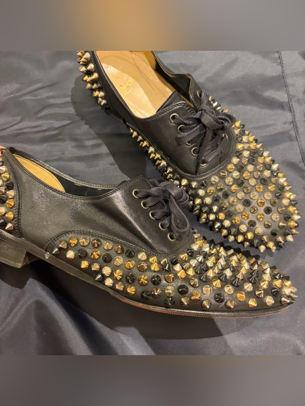 Christian Louboutin Freddy Studded Oxfords Loafers